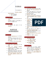 Locating Main Ideas, Summarizing, Paraphrasing and Direct Quoting