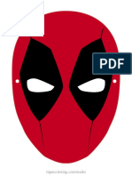 Deadpool Mask Colored Template Paper Craft PDF