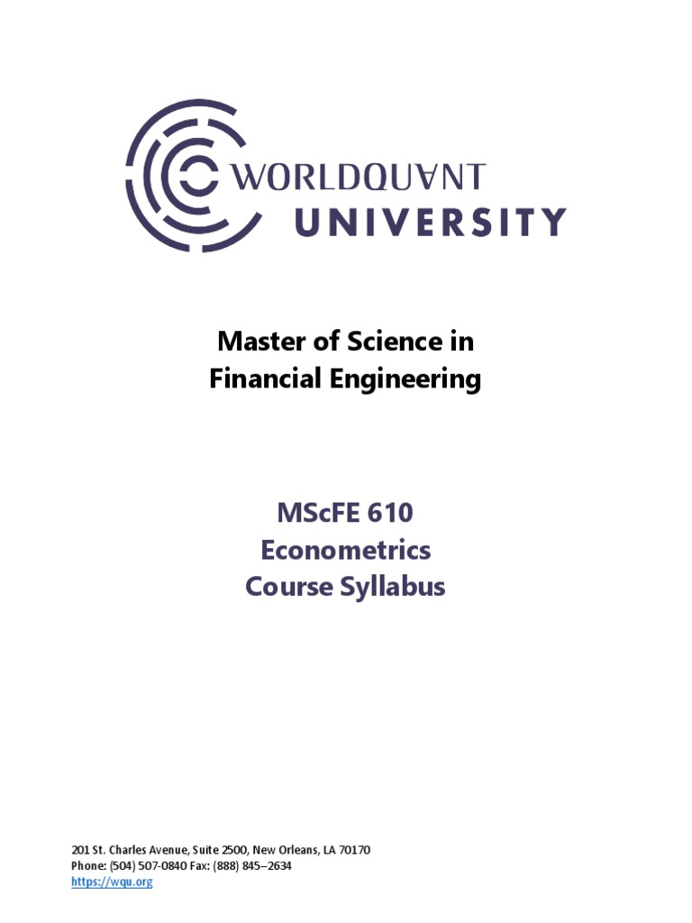 Worldquant University Econometrics Time Series Academic Dishonesty