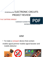 Analog Electronic Circuits Project Review: Subhash Kumar PMR (18bec0463) MONISH.B (18BEC0466)