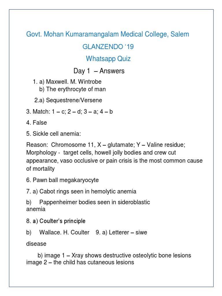 Day 1 Answers PDF | PDF
