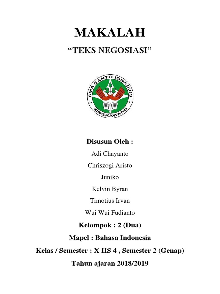 Makalah Teks Negosiasi