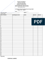 Project DEAR Attendance and Monitoring Sheets