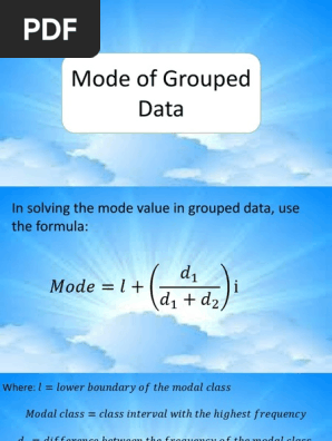 Mode Formula For Grouped Data