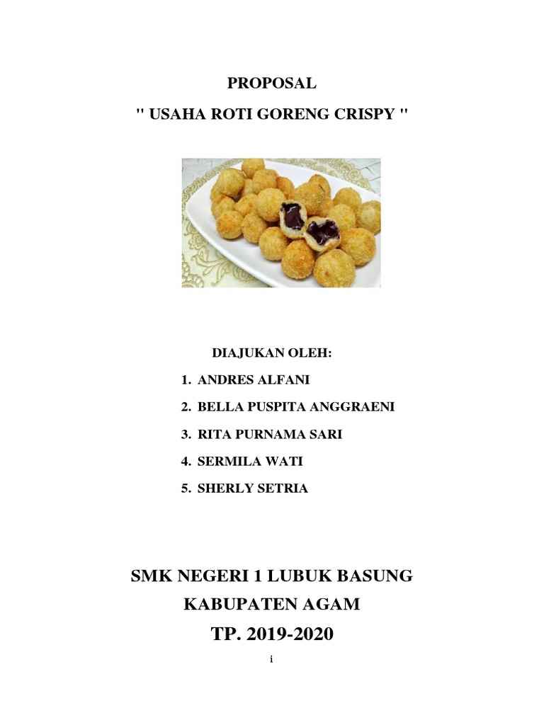 Proposal Usaha Roti Goreng Crispy Pdf