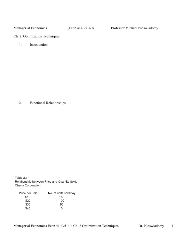 OPTIMIZATION TECHNIQUES IN MANAGERIAL ECONOMICS visual data 7