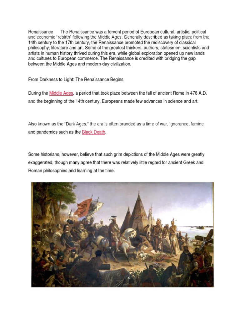 Renaissance The Renaissance Was A Fervent Period of European Cultural ...
