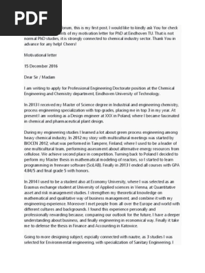 Motivation Letter for Scholarship