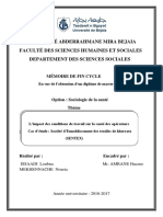 L'Impact Des Conditions de Travail Sur La Santé Des Opérateurs