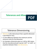 Tolerances and Allowances