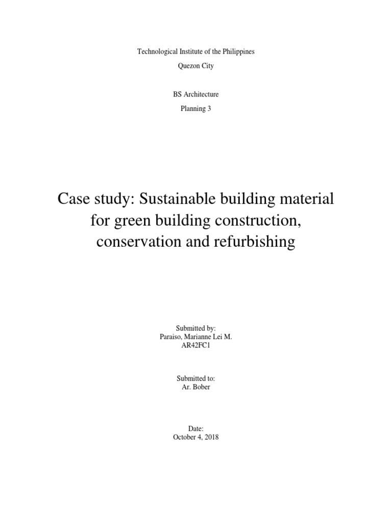 Planning Case Study PDF Green Building Sustainability