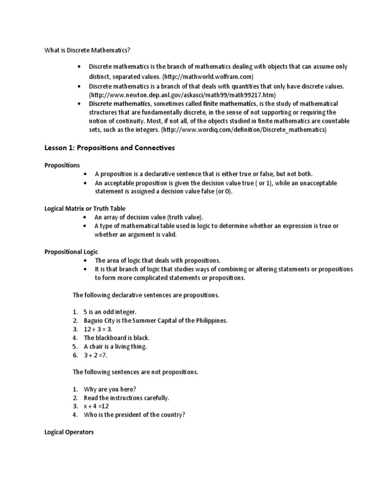 What Is Discrete Mathematics | PDF
