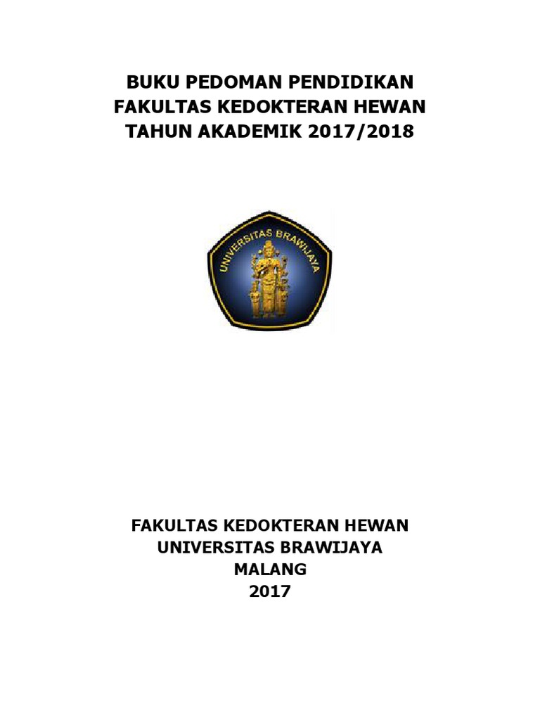Pedoman Pendidikan FKH UB 2017/2018 | PDF