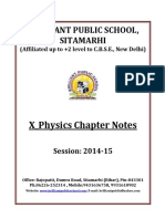 Brilliant Public School, Sitamarhi: X - Physics Chapter Notes