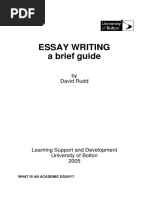 Essay Writing A Brief Guide: by David Rudd