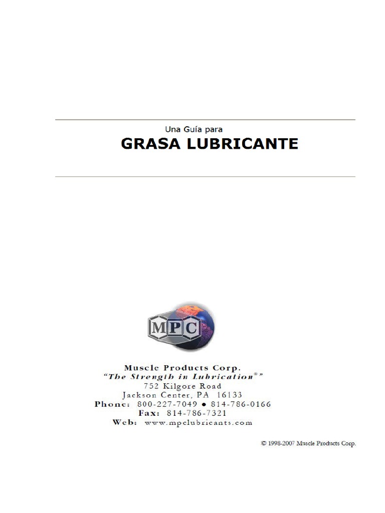 Guía de Grasas Lubricantes NLGI | PDF | Jabón | Lubricante