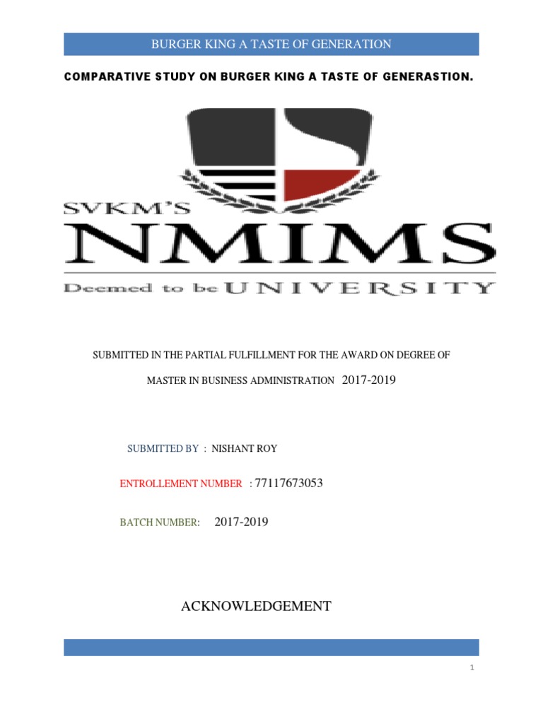 Burger King Project On Editing Pdf Hamburgers Fast Food Restaurants