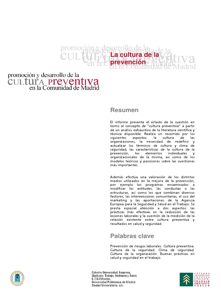 La Cultura de La Prevención | PDF | Comportamiento | La seguridad