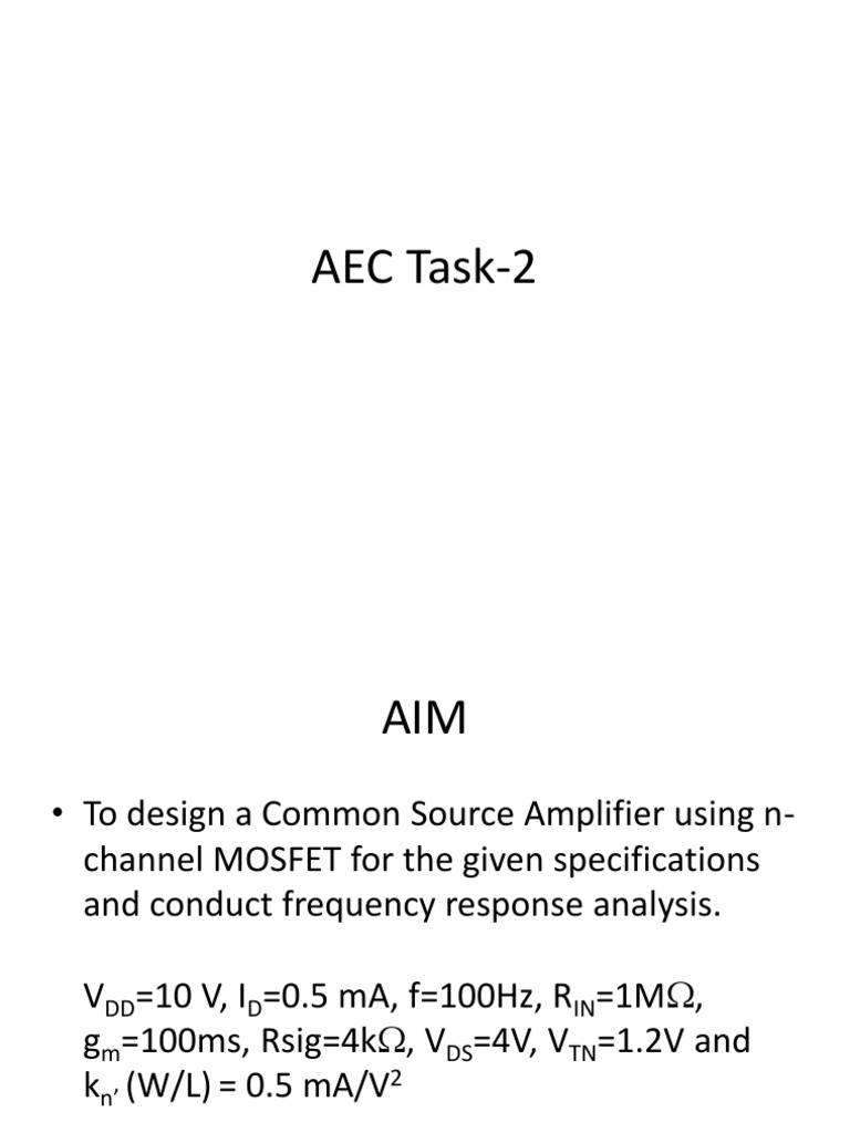 Common Source Amplifier Design Guide | PDF