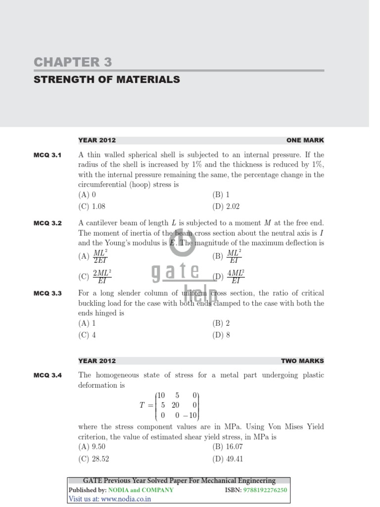 Strength of Materials PDF | PDF | Bending | Strength Of Materials
