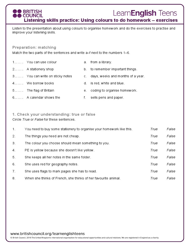 Using colours to do homework exercises pdf pdf communication