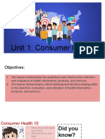Unit 1: Consumer Health