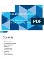 Course Introduction: MT8004, Development of Product-And Manufacturing Technology