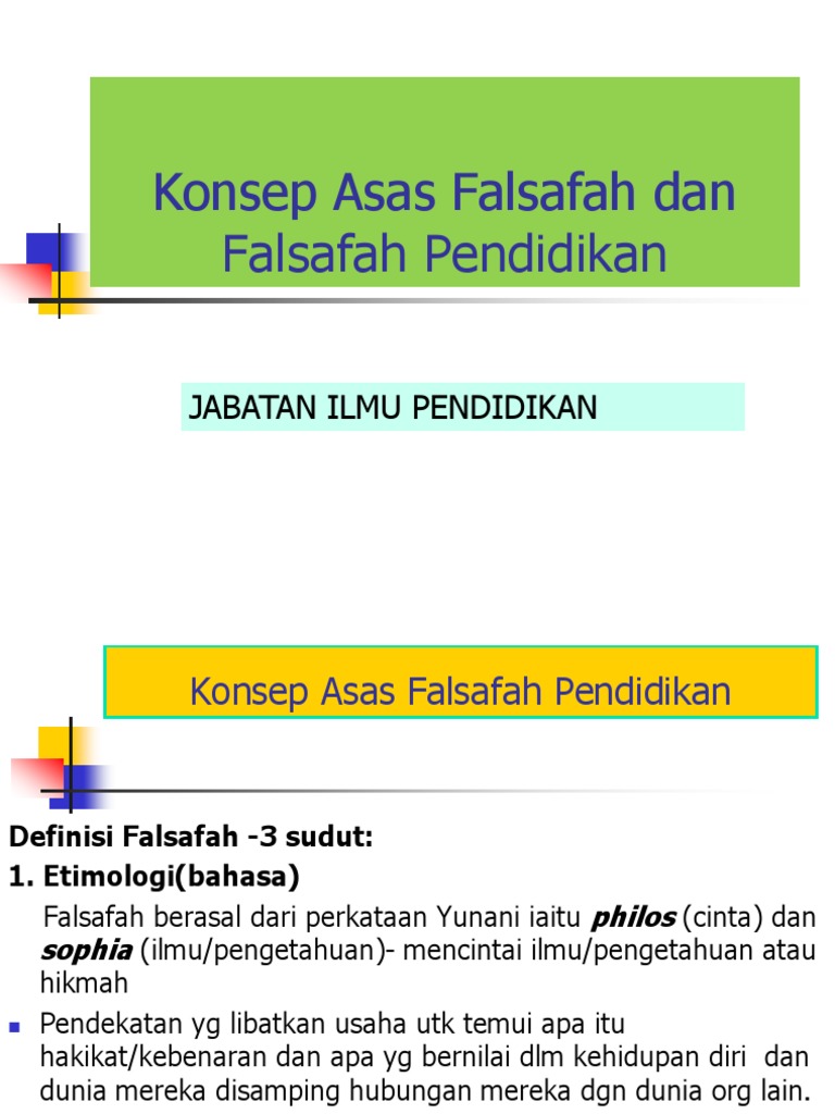 Konsep Asas Fasafah Dan Falsafah Pendidikan