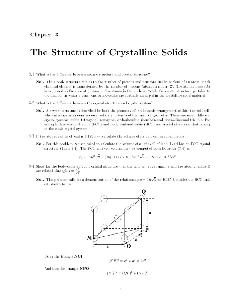 Unit Cell Volumes in Crystal Structures | PDF | Crystal Structure ...