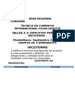 Taller #3 Aranceles e Incoterms