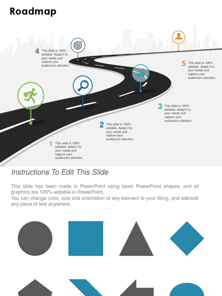 Editable Roadmap PowerPoint Template | PDF | Icon (Computing ...
