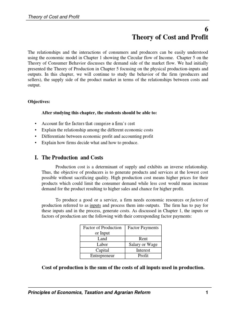 Download PDF Average Cost Factors Of Production