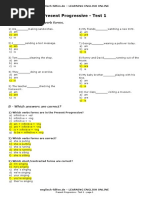 Present Progressive - Test 1: A - Put in The Correct Verb Forms ...