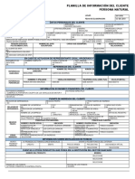 Planilla de Informacion Del Cliente PN