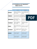 Mess Schedule