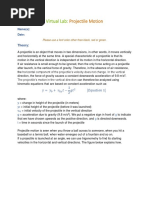 VLab Projectile Motion 2017