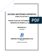 Estudio Geotécnico Definitivo: Tanque Planta de Tratamiento Urumita Municipio de Urumita