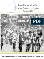 Foro Nacional de Paz de los Pueblos Indígenas (2015) Agenda Paz Pueblos Indígenas