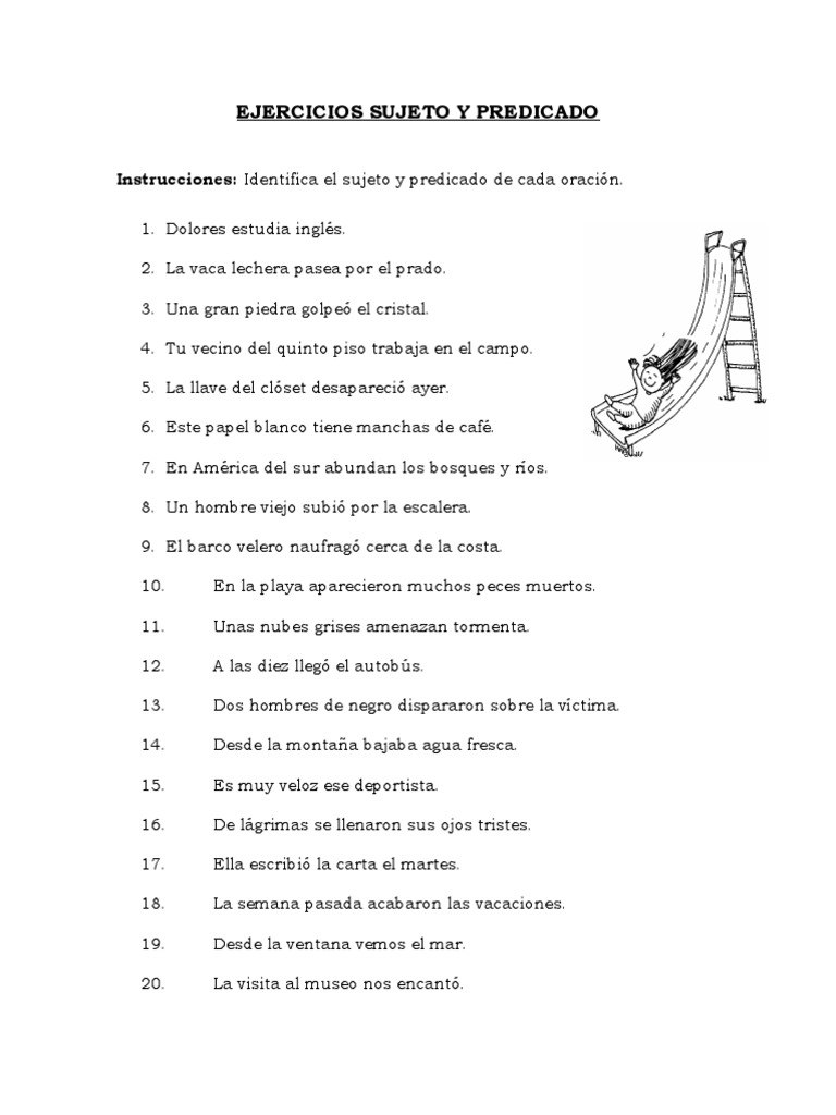 60471827 Ejercicios Sujeto y Predicado
