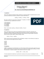 Cálculos estequiométricos em exercícios de química mineral