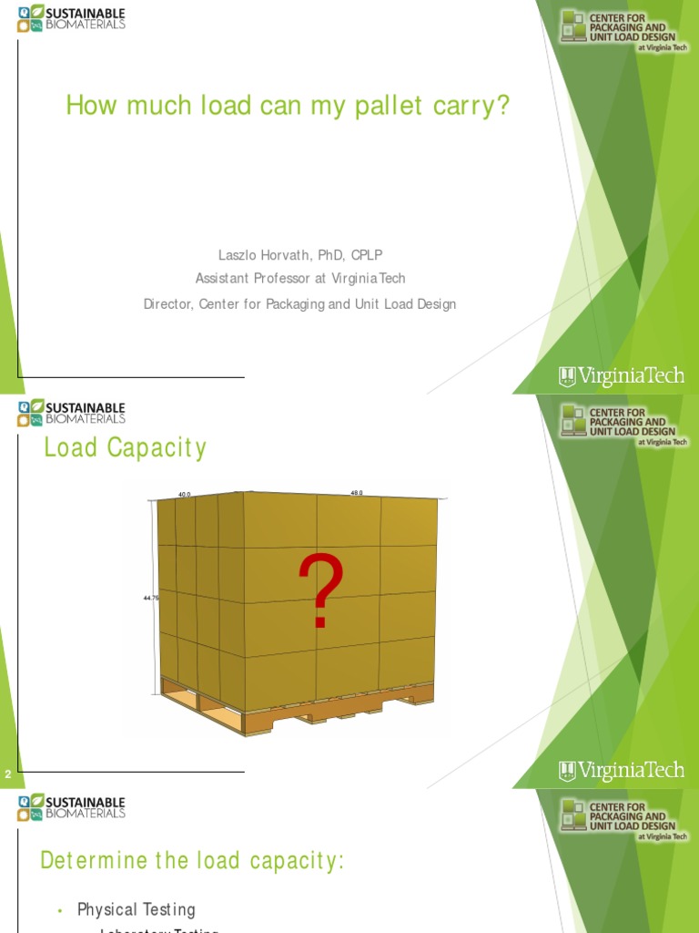 Pallet Load Capacity Guide | PDF | Pallet | Packaging And Labeling