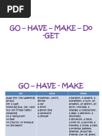 Go - Have - Make - Get