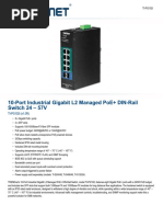 10-Port Industrial Gigabit L2 Managed Poe+ Din-Rail Switch 24 - 57V