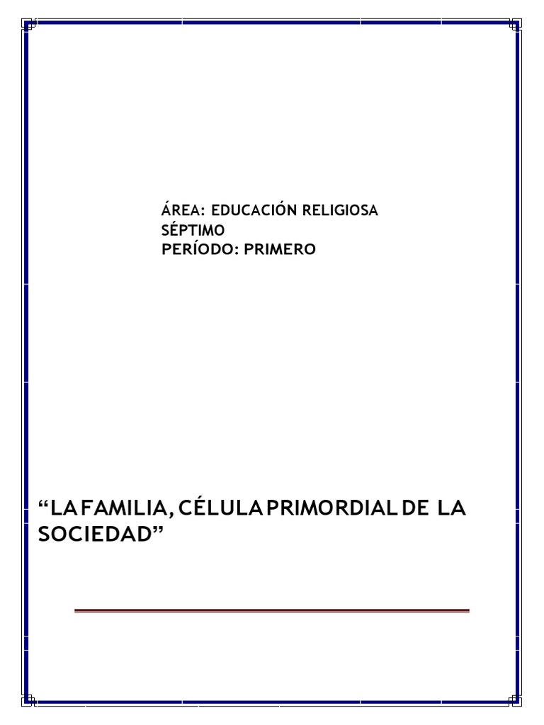 La Familia en Educación Religiosa 7° | PDF | Familia | Amor