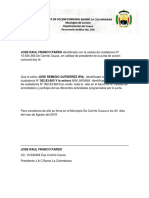 Plantilla Carta de Junta Accion Comunal