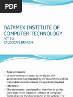 Datamex Institute of Computer Technology: ACT 2-2 Caloocan Branch