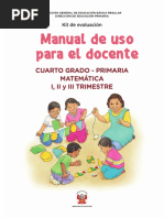 Kit Evaluacion Manual Uso Docente 4to Primaria Matematica PDF