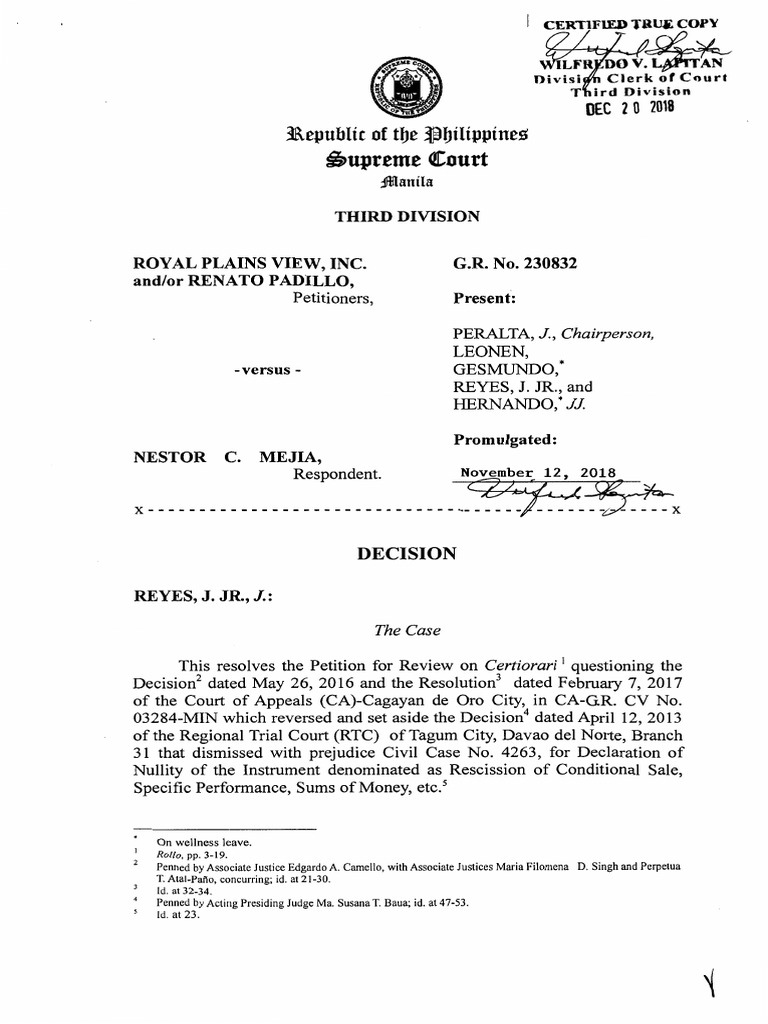 Supreme Court Decision on Land Dispute | PDF | Judgment (Law) | Damages