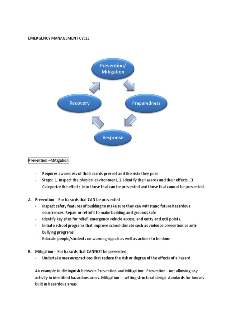 Emergency Management Cycle Explained | PDF | Emergency Management ...