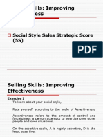 Selling Skills: Improving Effectiveness: Social Style Sales Strategic Score (5S)